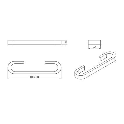Gedy - Cabide de parede para toalhas HIMALAYA 7x40 cm bambu/castanho
