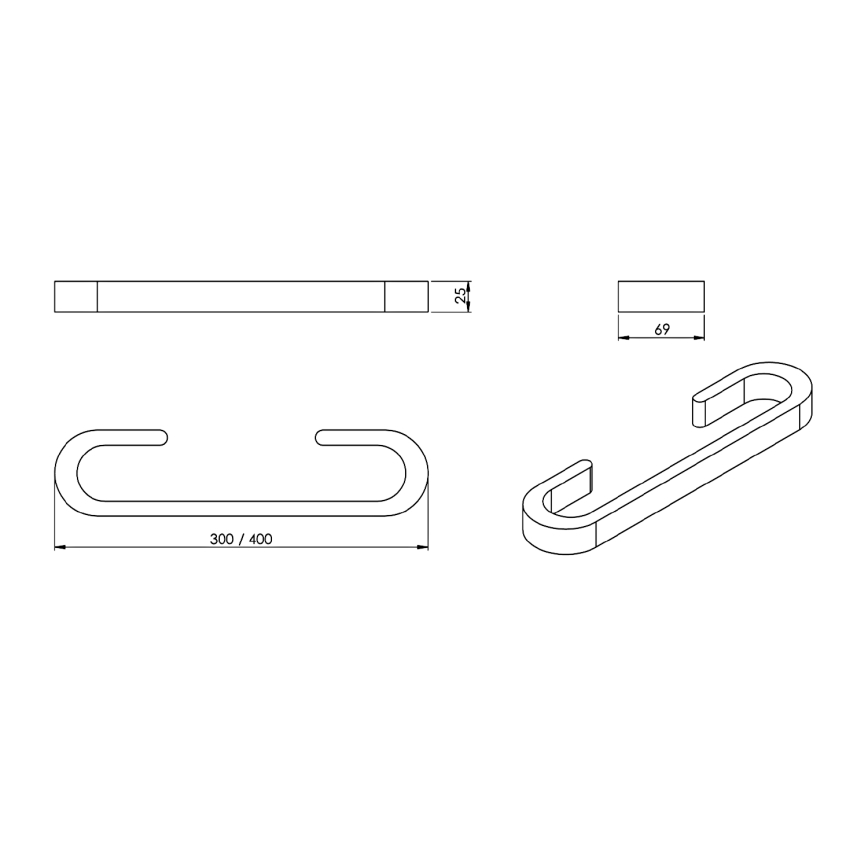 Gedy - Cabide de parede para toalhas HIMALAYA 7x40 cm bambu/castanho