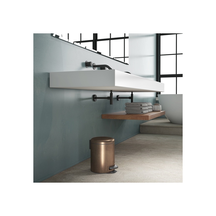 Gedy - Cesto do lixo POTTY 5 l com fecho amortecido, bronze