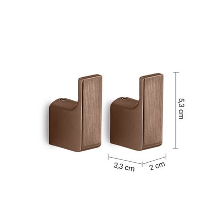 Gedy - Conjunto com 2 ganchos de parede PIRENEI, cor bronze