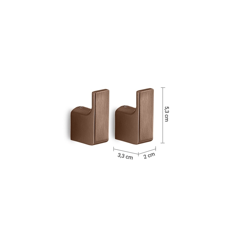 Gedy - Conjunto com 2 ganchos de parede PIRENEI, cor bronze