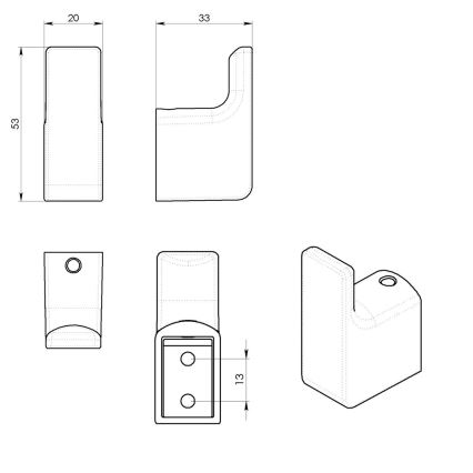Gedy - Conjunto de 2 ganchos de parede PIRENEI dourados