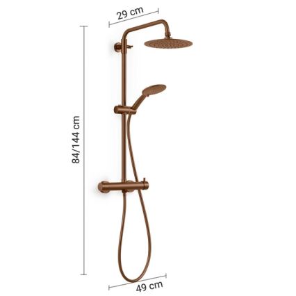Gedy - Conjunto de duche com misturador STAR PLUS bronze