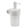 Gedy - Dispensador de sabão de parede PIRENEI 110 ml, vidro leitoso / branco mate