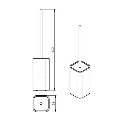 Gedy - Escova de sanita independente NINFEA preto/bambu