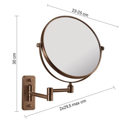 Gedy - Espelho de maquilhagem de parede GAIA bronze