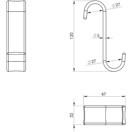 Gedy - Gancho para radiador cromado brilhante/termoplástico