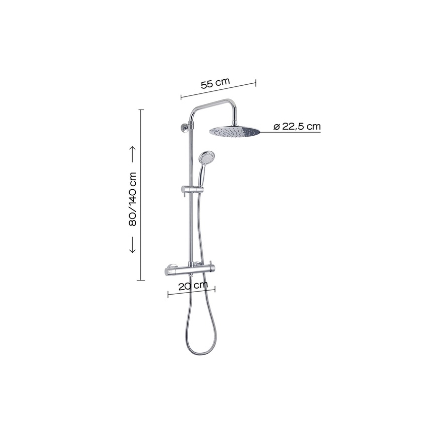 Gedy - Kit de duche STAR PLUS com misturador, cromo brilhante