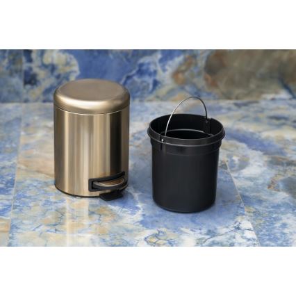 Gedy - Lixeira POTTY 3 l com fecho amortecido dourada fosca