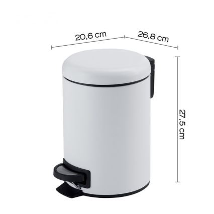 Gedy - Lixeira POTTY 5 l com fecho suave, branca