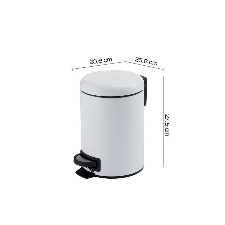 Gedy - Lixeira POTTY 5 l com fecho suave, branca