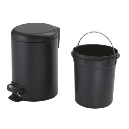 Gedy - Lixeira POTTY 5 l com fecho suave, preto fosco
