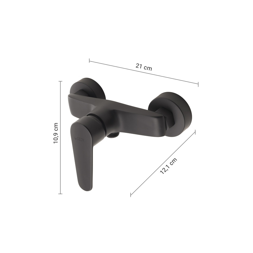 Gedy - Misturador de duche COMO preto mate