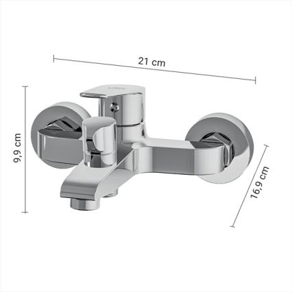Gedy - Misturador para banheira COMO, acabamento em cromo brilhante