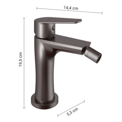 Gedy - Misturador para bidé COMO 19,5 cm cinzento metálico