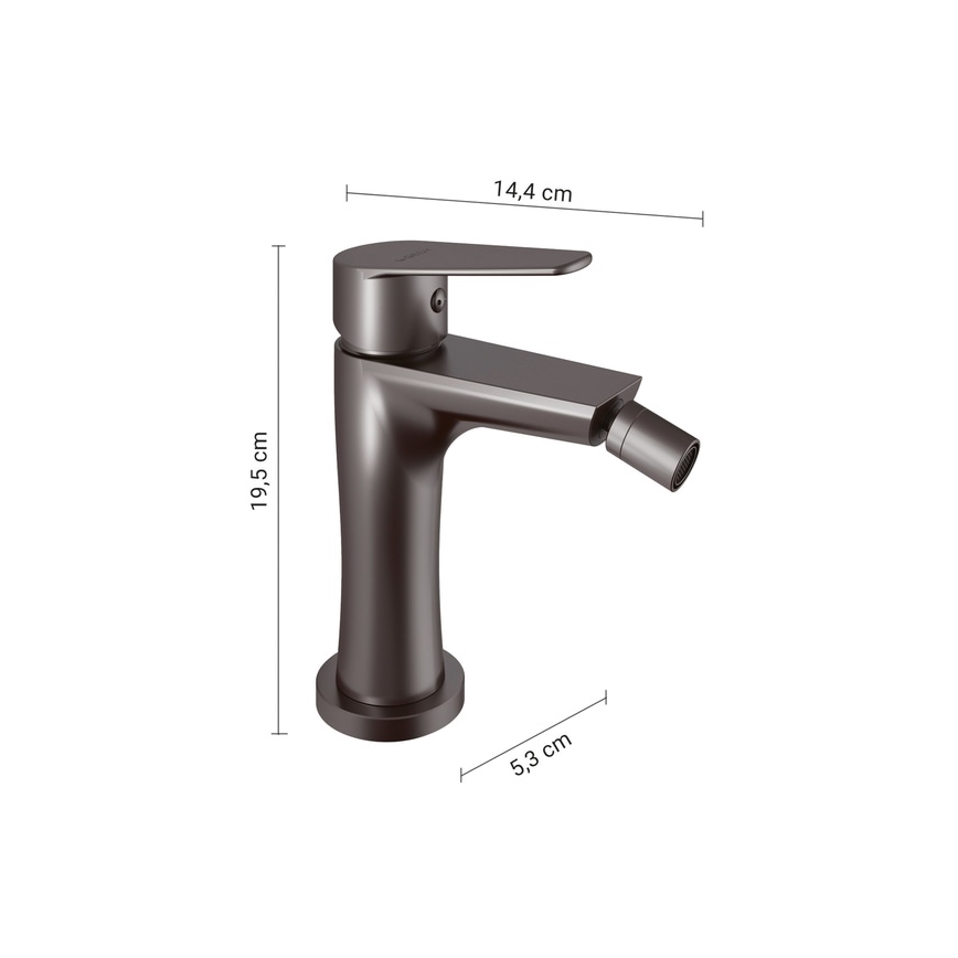 Gedy - Misturador para bidé COMO 19,5 cm cinzento metálico