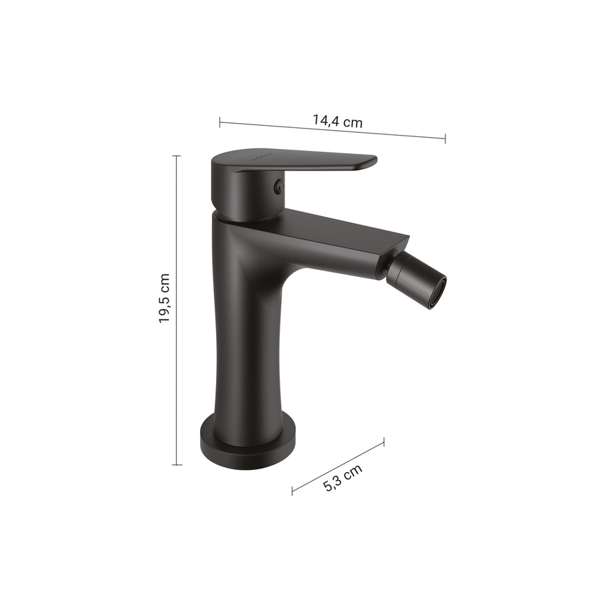 Gedy - Misturador para bidé COMO 19,5 cm preto mate