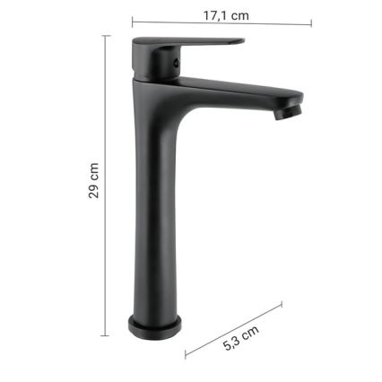 Gedy - Misturador para lavatório COMO 29 cm, preto mate