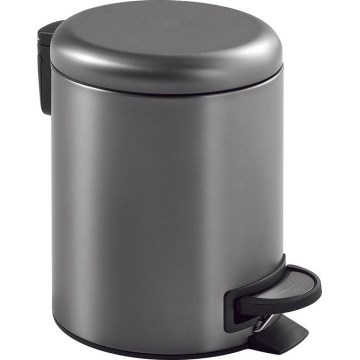 Gedy - Papeleira POTTY 5 l com fecho amortecido, cinzento metálico
