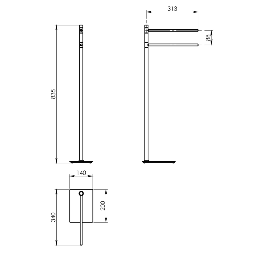 Gedy - Porta-toalhas TRILLY 83,5 cm branco mate