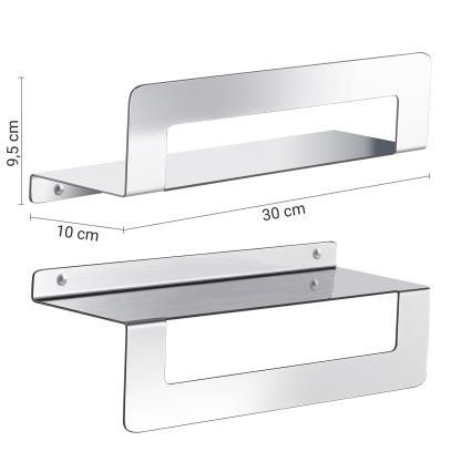 Gedy - Prateleira com barra para toalhas CLEO 30 cm em inox polido
