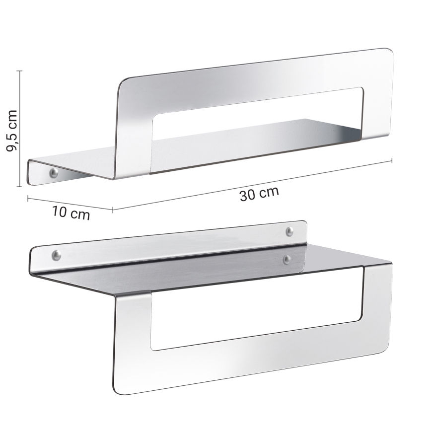 Gedy - Prateleira com barra para toalhas CLEO 30 cm em inox polido