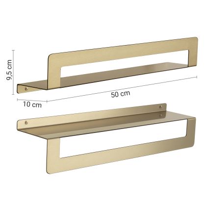 Gedy - Prateleira com cabide para toalhas CLEO 50 cm dourado fosco