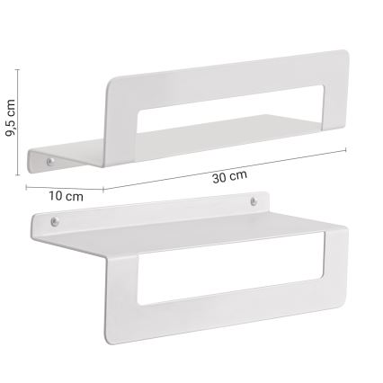 Gedy - Prateleira com toalheiro CLEO 30 cm branca mate