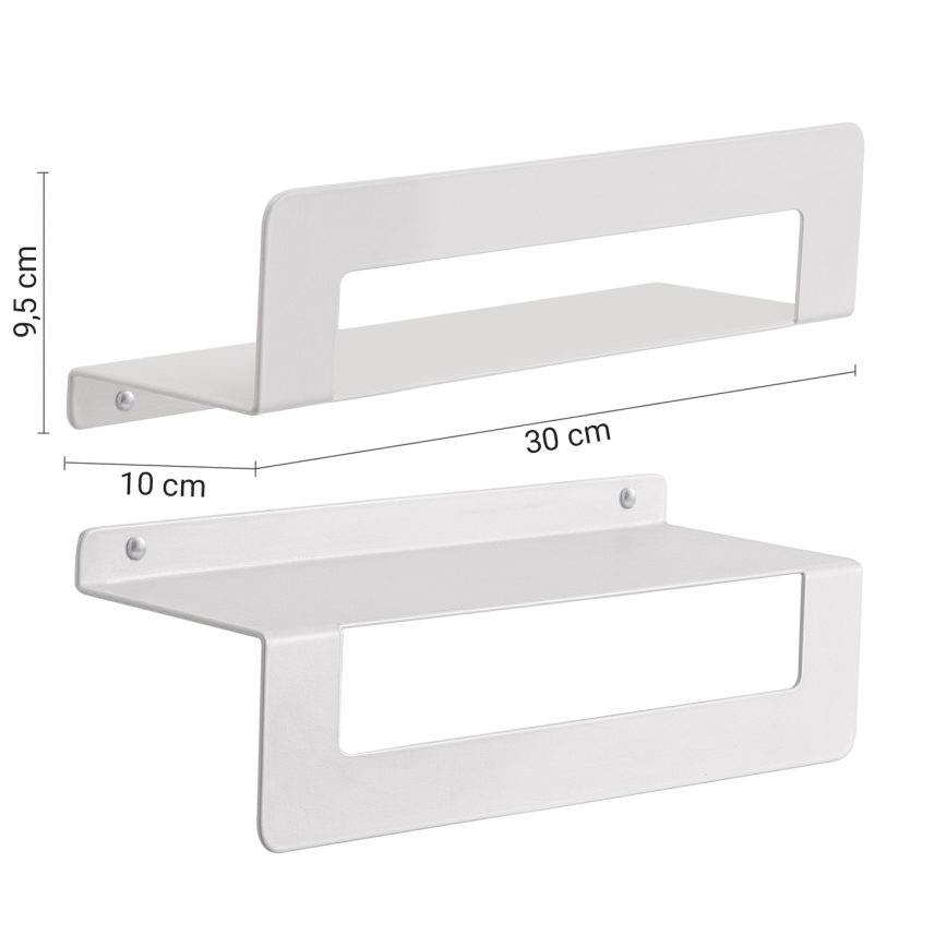 Gedy - Prateleira com toalheiro CLEO 30 cm branca mate