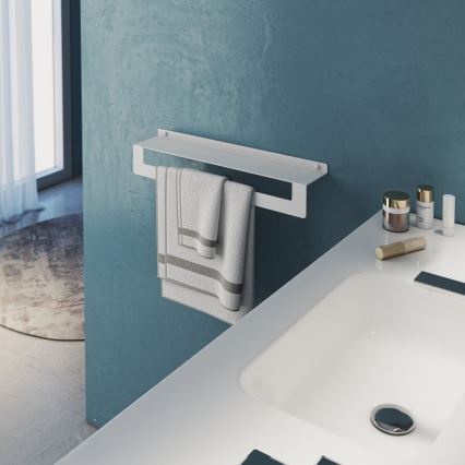 Gedy - Prateleira com toalheiro CLEO 50 cm branco fosco