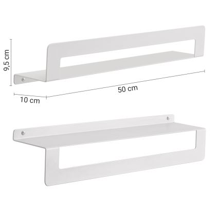 Gedy - Prateleira com toalheiro CLEO 50 cm branco fosco