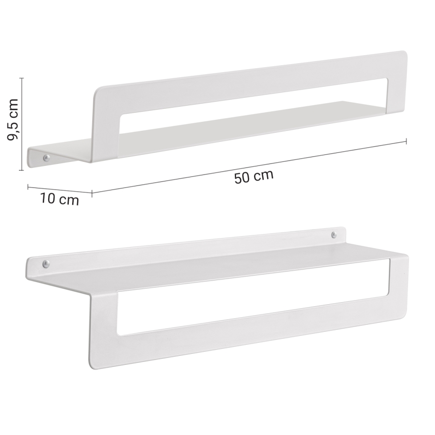 Gedy - Prateleira com toalheiro CLEO 50 cm branco fosco