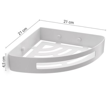 Gedy - Prateleira de canto para duche PIRENEI branco fosco