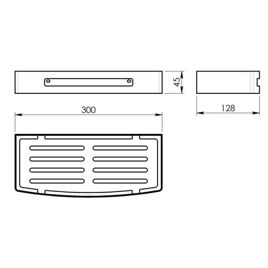 Gedy - Prateleira de parede para chuveiro SMART 30x12,8 cm preto fosco