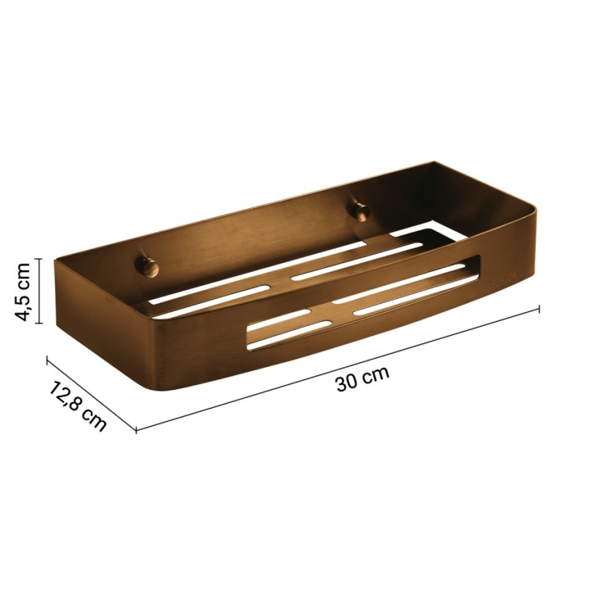 Gedy - Prateleira de parede para duche SMART 30x12,8 cm bronze
