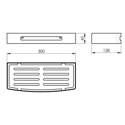 Gedy - Prateleira de parede para duche SMART 30x12,8 cm cinzento metálico