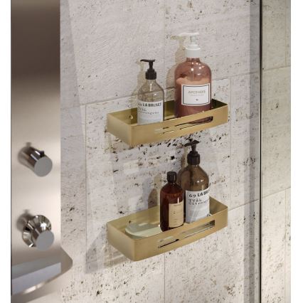 Gedy - Prateleira de parede para duche SMART 30x12,8 cm dourada mate