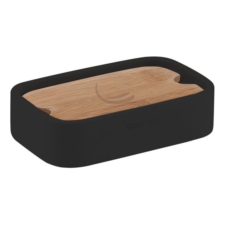 Gedy - Saboneteira NINFEA preto/bambu