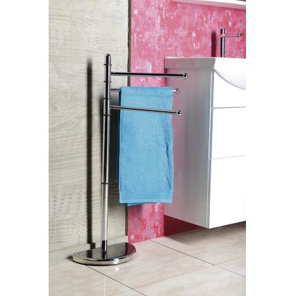 Gedy - Suporte com cabide para toalhas HIBISCUS 90,5 cm cromado brilhante