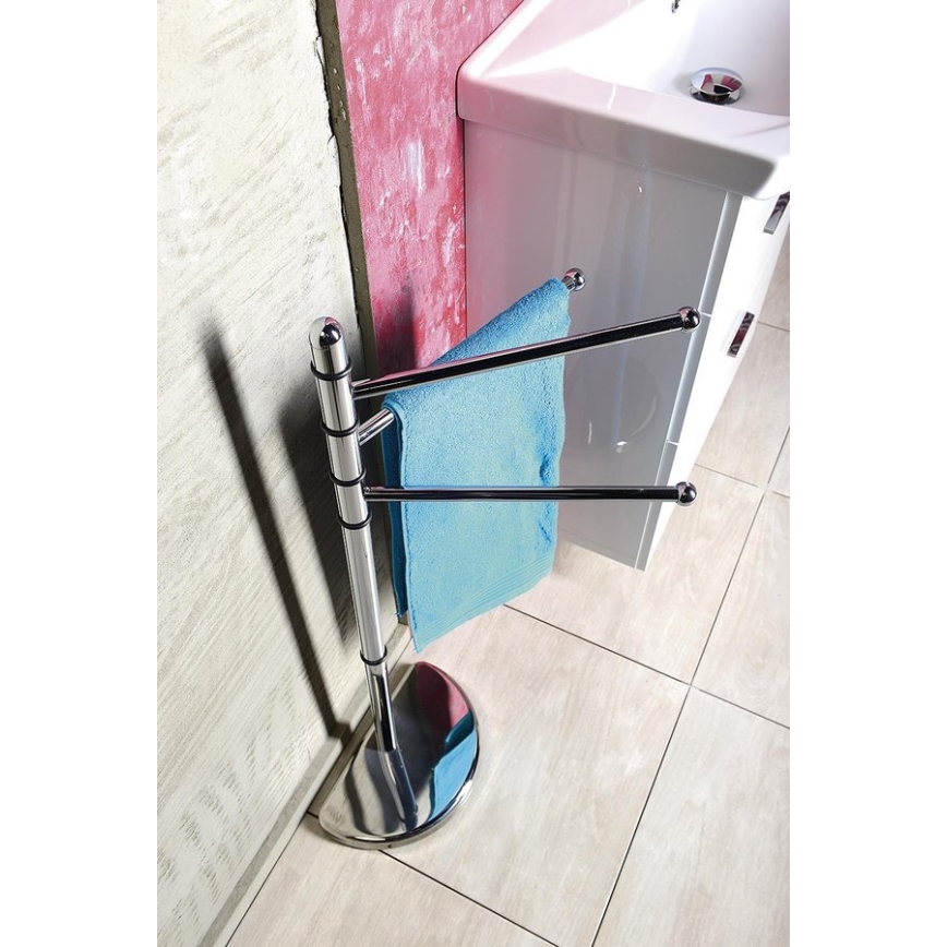 Gedy - Suporte com cabide para toalhas HIBISCUS 90,5 cm cromado brilhante