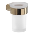 Gedy - Suporte de parede para escovas de dentes PIRENEI vidro leitoso/dourado