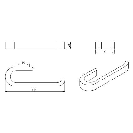 Gedy - Suporte de parede para toalha HIMALAYA 6,7x21 cm bambu