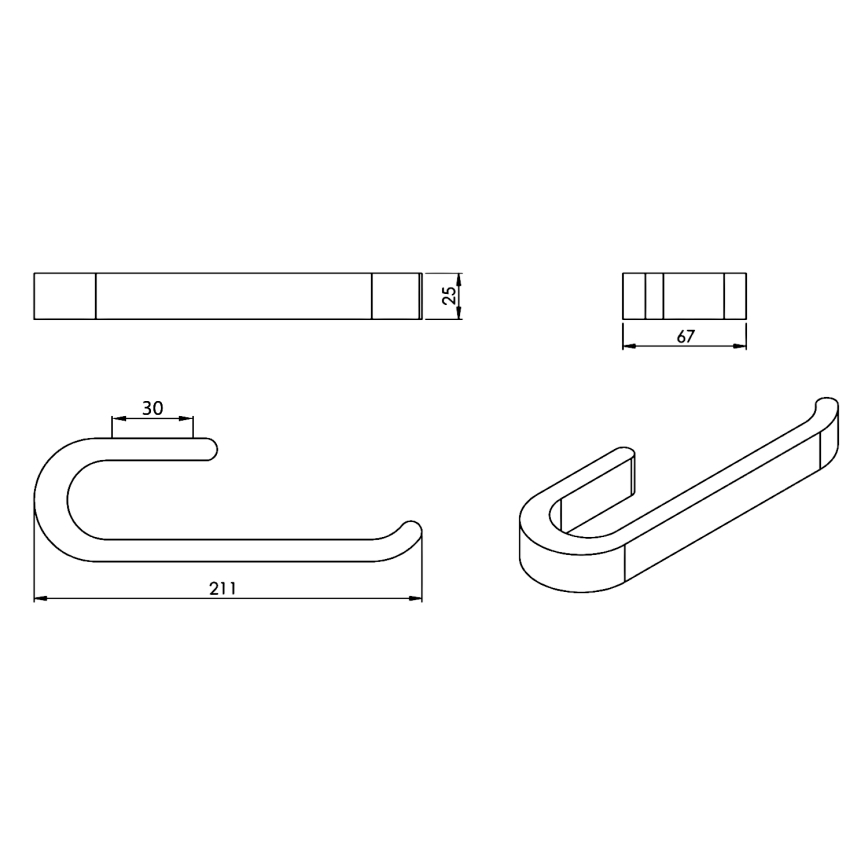 Gedy - Suporte de parede para toalha HIMALAYA 6,7x21 cm bambu