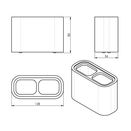 Gedy - Suporte para escova de dentes NINFEA branco/bambu