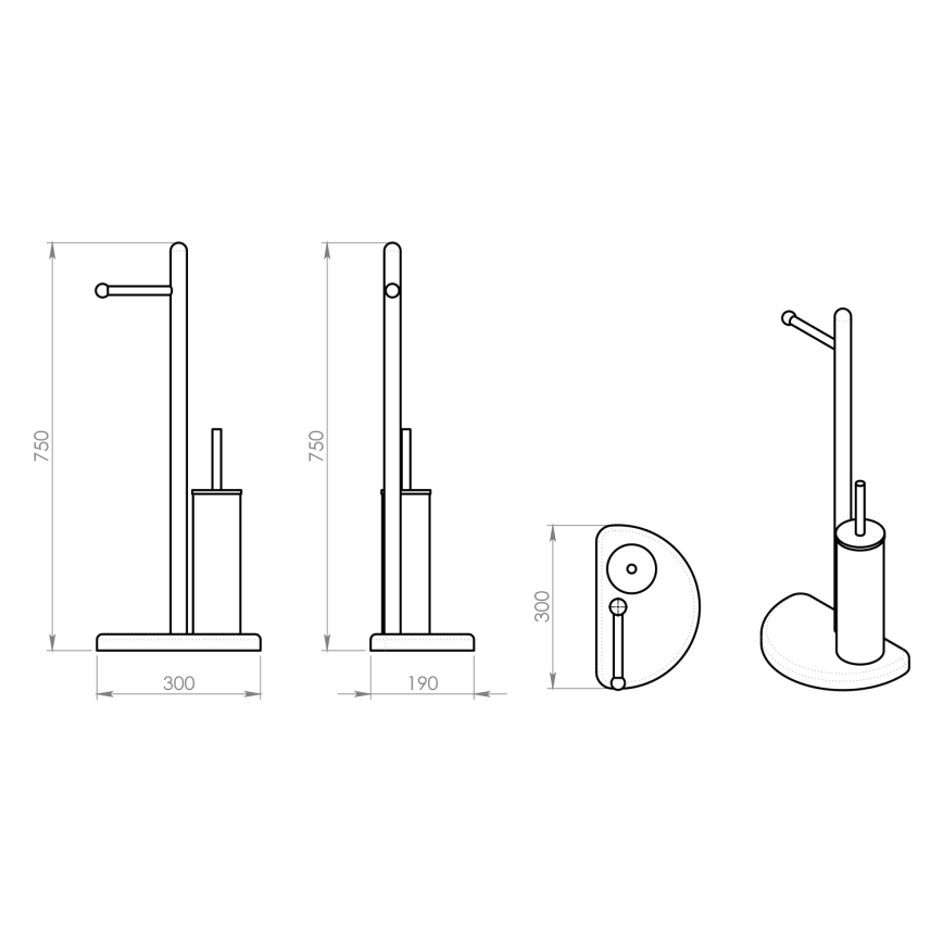 Gedy - Suporte para papel higiénico com piaçaba HIBISCUS cromado brilhante
