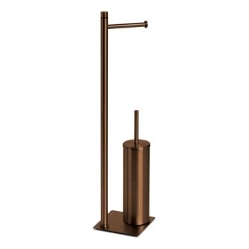 Gedy - Suporte para papel higiénico e escova de WC TRILLY bronze