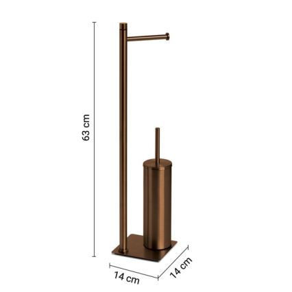 Gedy - Suporte para papel higiénico e escova de WC TRILLY bronze