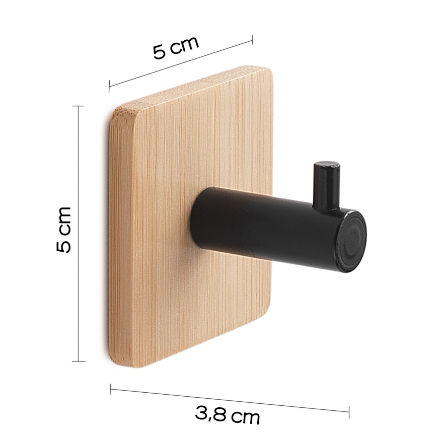 Gedy - Toalheiro autoadesivo HIMALAYA preto/bambu