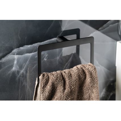 Gedy - Toalheiro de parede PIRENEI 15x23 cm preto mate