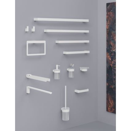 Gedy - Toalheiro de parede PIRENEI 6,6 x 35 cm branco mate